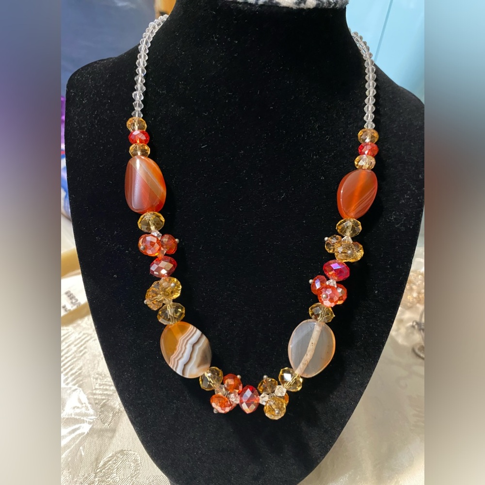 Orange Beaded Necklace